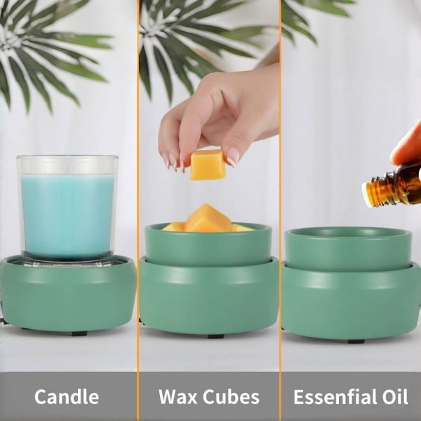 Best Modern Green Ceramic Electric Candle Wax Melter Warmer Plate for Home