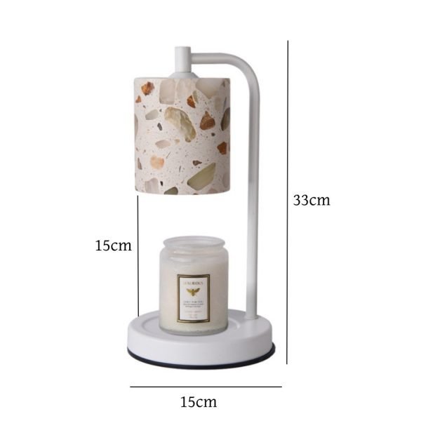 Best Modern Metal Stone Electric Candle Warming Table Lamp with Timer and Dimmer