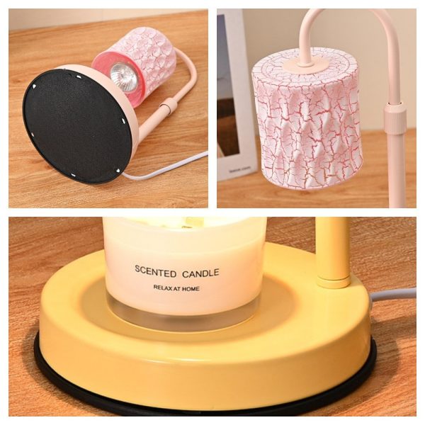 Best Modern Pink and Yellow Adjustable Glass and Metal Dimmable Electric Light Candle Warming Lamps