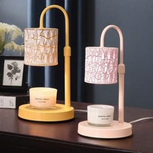 Best Modern Pink and Yellow Adjustable Glass and Metal Dimmable Electric Light Candle Warming Lamps