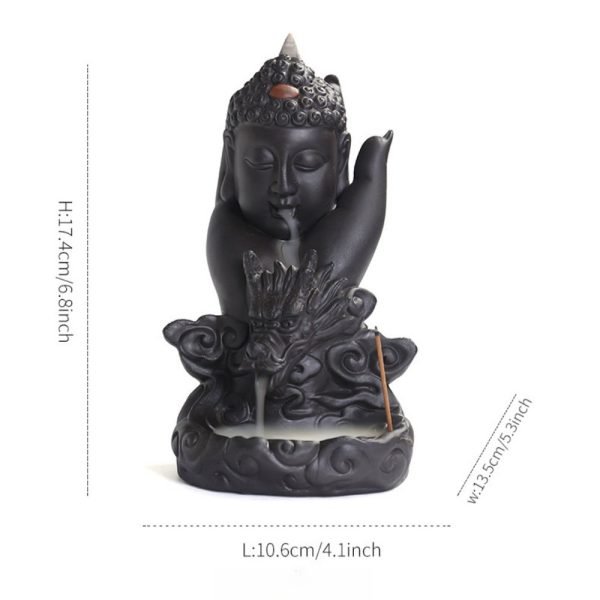 Best Purple Clay Buddha Hand with Dragon Incense Burner Backflow Holder