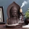 Best Purple Clay Zen Buddha Cascading Fountain Incense Backflow Burner