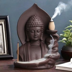 Best Purple Clay Zen Buddha Cascading Fountain Incense Backflow Burner
