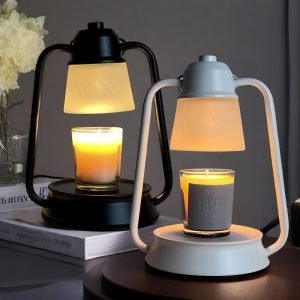 Best Vintage Black and White Metal Dimmable Hurricane Electric Candle Warmer Lanterns