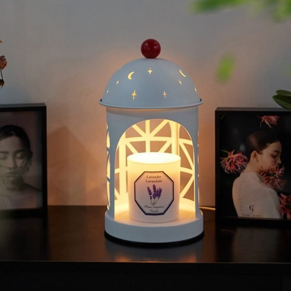 Best Vintage Castle Shape Metal Dimmable Electric Jar Candle Melting Warmer Lantern