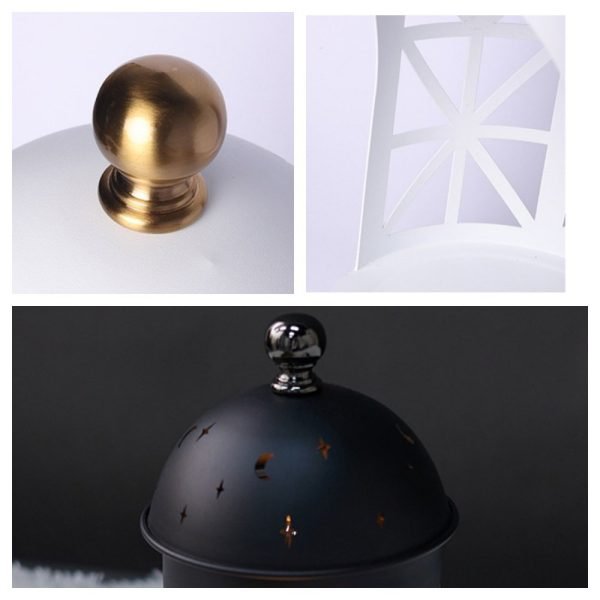 Best Vintage Castle Shape Metal Dimmable Electric Jar Candle Melting Warmer Lantern