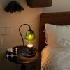 Best Vintage Green Flower Glass and Marble Dimmable Candle Warmer Lamp with Timer