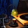 Best Vintage Green Flower Glass and Marble Dimmable Candle Warmer Lamp with Timer