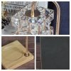 Best Vintage Iron Crystal Wood Dimmable Electric Candle Table Lamp Warmer for Jar Candles