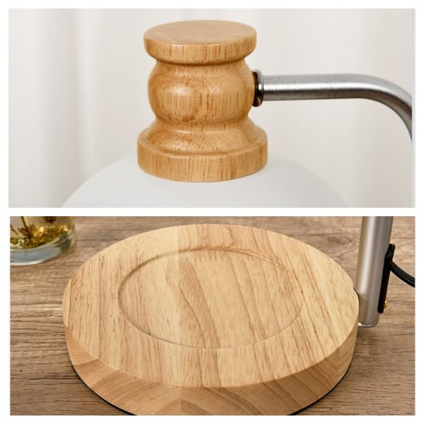 Best Wood Iron Adjustable and Dimmable Electric Candle Warming Table Lamp for Home Decor