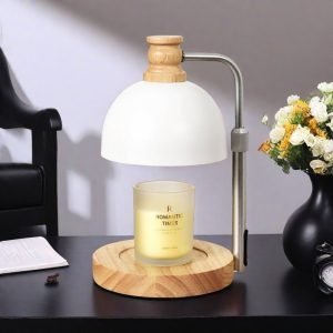 Best Wood Iron Adjustable and Dimmable Electric Candle Warming Table Lamp for Home Decor