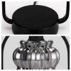 Black Iron Glass Vintage Flower Dimmable Electric Candle Warmer Lantern with Timer
