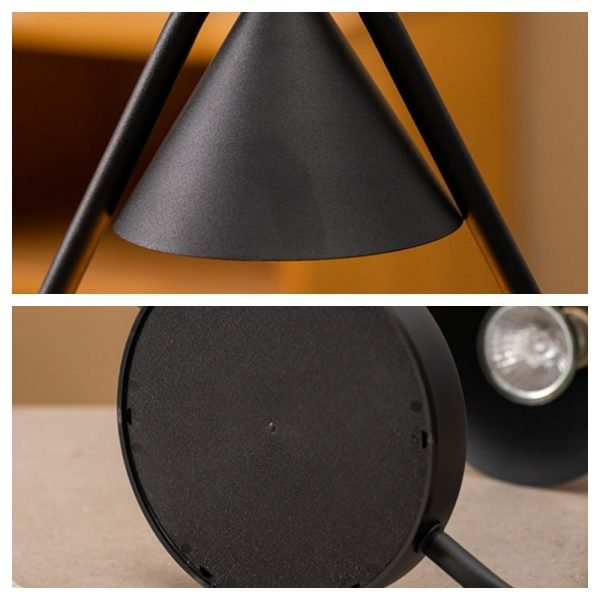 Black Iron Night Table Electric Candle Warmer Lantern Melting Wax Lamp with Timer