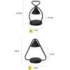 Black Iron Night Table Electric Candle Warmer Lantern Melting Wax Lamp with Timer