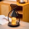 Black Iron Night Table Electric Candle Warmer Lantern Melting Wax Lamp with Timer