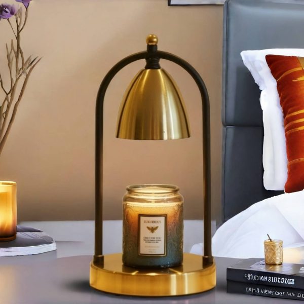 Black White and Bronze Metal Electric Dimmable Hurricane Electric Table Light Candle Warmer Lanterns
