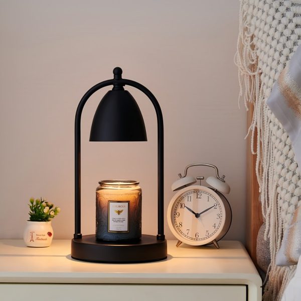 Black White and Bronze Metal Electric Dimmable Hurricane Electric Table Light Candle Warmer Lanterns