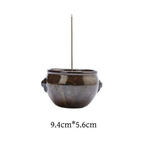 Black and Brown Chinese Ceramic Incense Burners Censer for Sticks