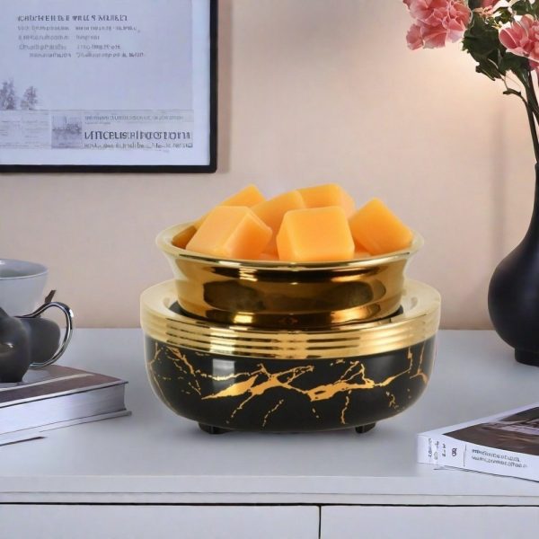 Black and Golden Ceramic Electric Warming Hot Plate Candle Wax Melter
