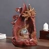 Black and Red Resin Dragon Backflow Incense Burners with LED Light