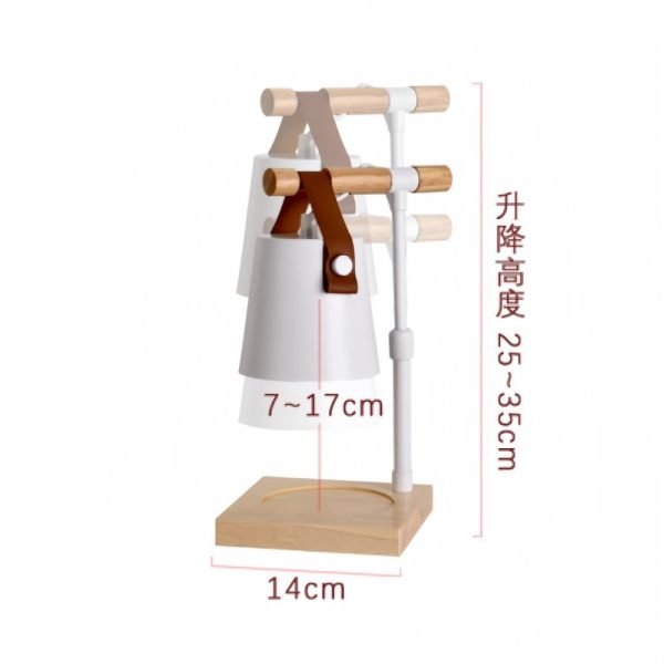 Black and White Adjustable Retro Electric Candle Warming Lamps With Timer and Wooden Base