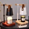 Black and White Adjustable Retro Electric Candle Warming Lamps With Timer and Wooden Base
