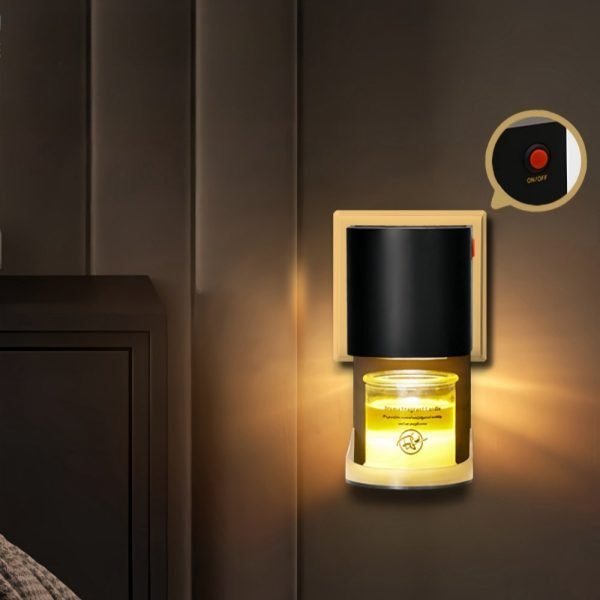 Black and White Alloy Plastic Electric Wall Candle Warmers Pluggable Fragrance Warmer Lamp