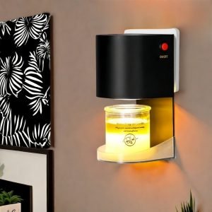 Black and White Alloy Plastic Electric Wall Candle Warmers Pluggable Fragrance Warmer Lamp