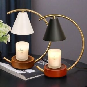 Black and White Metal Electric Candle Warming Lamps with Dimmer and Timer