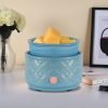 Blue Ceramic Electric Candle Wax Melt Warmer Hot Plate for Home