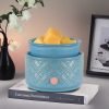 Blue Ceramic Electric Candle Wax Melt Warmer Hot Plate for Home