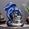 Blue and Green Ceramic Dragon Cascading Waterfall Fountain Incense Backflow Holders - Blue