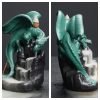 Blue and Green Ceramic Dragon Cascading Waterfall Fountain Incense Backflow Holders