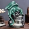 Blue and Green Ceramic Dragon Cascading Waterfall Fountain Incense Backflow Holders