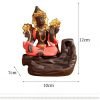 Blue and Red Purple Clay Indian Buddha Incense Backflow Burners