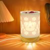 Ceramic Carved Butterfly Dimmable Electric Wax Candle Melt Warmer With Timer
