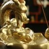 Ceramic Golden Dragon Backflow Incense Burner Waterfall Holder