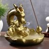 Ceramic Golden Dragon Backflow Incense Burner Waterfall Holder