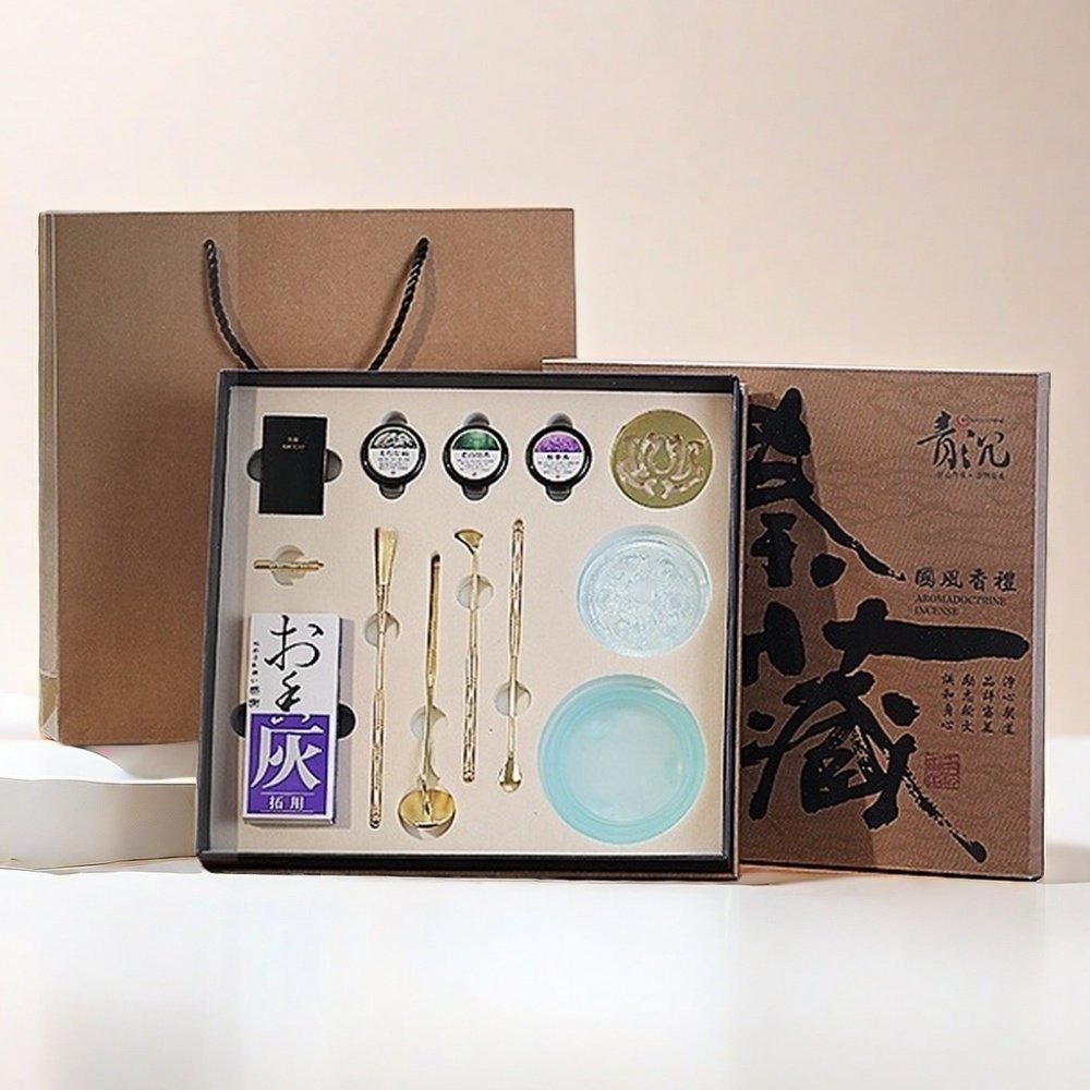 Chinese Agarwood Loose Powder Glass and Brass Incense Burner Kit for Beginners Chinese Agarwood Loose Powder Glass and Brass Incense Burner Kit for Beginners