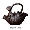 Chinese Portable Brown and Blue Lotus Leaf Ceramic Coil Incense Burners