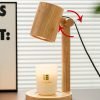 Creative Adjustable and Dimmable Electric Wooden Candle Warming Lamp With Timer for Decor