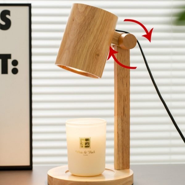 Creative Adjustable and Dimmable Electric Wooden Candle Warming Lamp With Timer for Decor