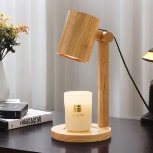 Creative Adjustable and Dimmable Electric Wooden Candle Warming Lamp With Timer for Decor
