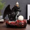 Creative Black and Red Gradient Ceramic Backflow Dragon Incense Holder