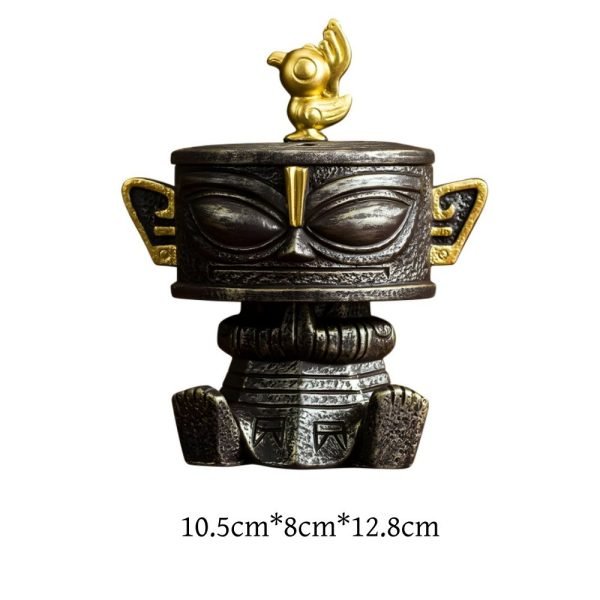 Creative Chinese Antique Sanxingdui Ceramic Coil Incense Burner Holder