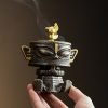 Creative Chinese Antique Sanxingdui Ceramic Coil Incense Burner Holder