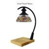 Creative Mosaic Glass Wood Dimmable Table Light Electric Candle Warmer Lamp with Preset Timer