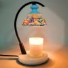 Creative Mosaic Glass Wood Dimmable Table Light Electric Candle Warmer Lamp with Preset Timer