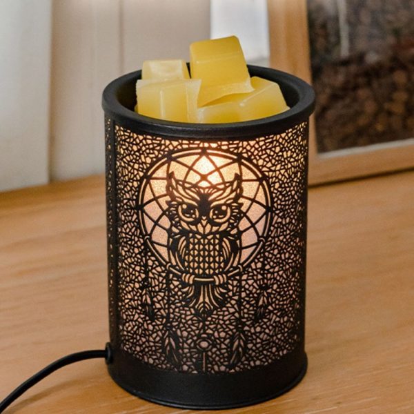 Creative Owl Iron Dimmable Electric Melting Wax Lamp Warmer with Timer