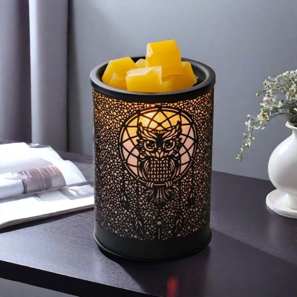 Creative Owl Iron Dimmable Electric Melting Wax Lamp Warmer with Timer